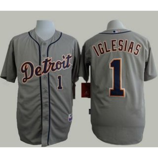 Tigers #1 Jose iglesias Grey Cool Base Stitched MLB Jersey