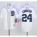 Tigers #24 Miguel Cabrera Stitched White MLB Jersey