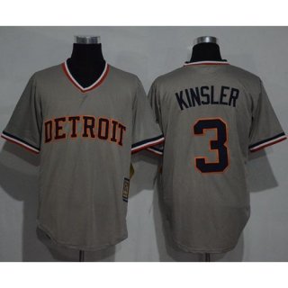 Tigers #3 ian Kinsler Grey Cooperstown Throwback Stitched MLB Jersey