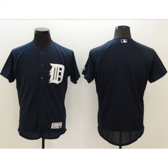 Tigers Blank Navy Blue Flexbase Authentic Collection Stitched MLB Jersey