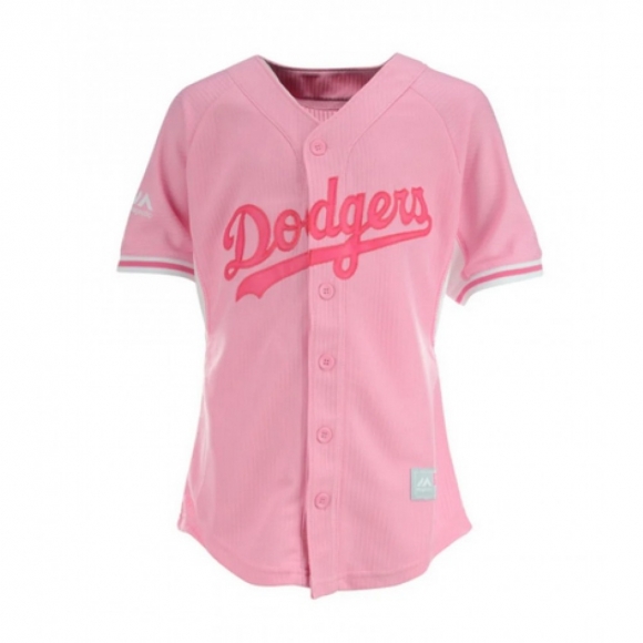 Toddler Los Angeles Dodgers Blank Pink Stitched Baseball Jersey