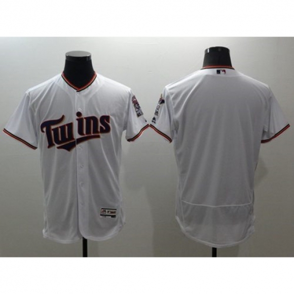 Twins Blank White Flexbase Authentic Collection Stitched MLB Jersey