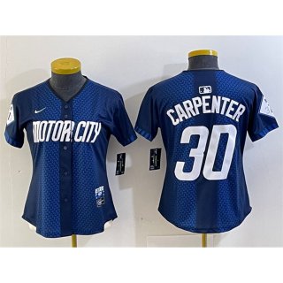 Women's Detroit Tigers #30 Kerry Carpenter 2024 Navy City Connect Cool Base Limited Stitched Baseball Jersey(Run Small)