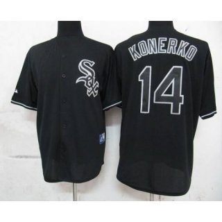 White Sox #14 Paul Konerko Black Fashion Stitched MLB Jersey