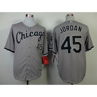 White Sox #45 Michael Jordan Stitched Grey MLB Jersey