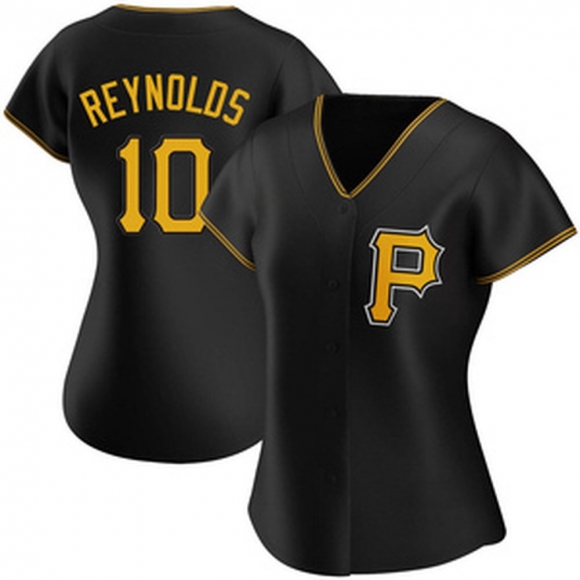 Women's Pittsburgh Pirates #10 Bryan Reynolds Black Cool Base Stitched Baseball Jersey