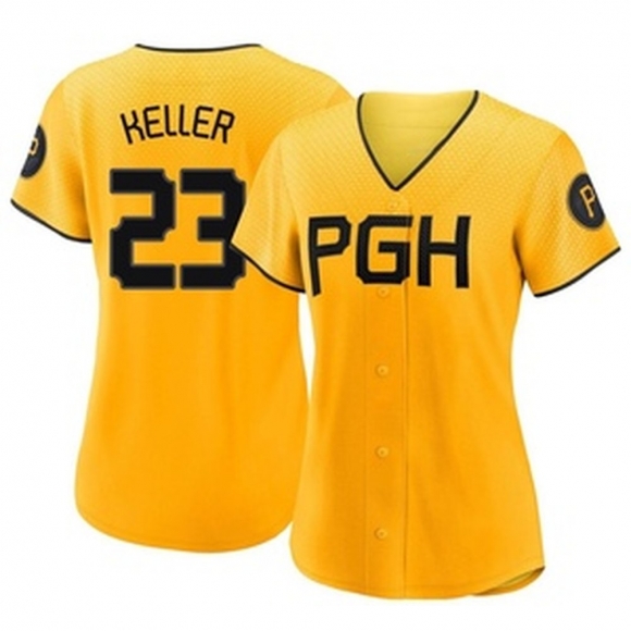 Women's Pittsburgh Pirates #23 Mitch Keller Gold Home Limited Stitched Baseball Jersey