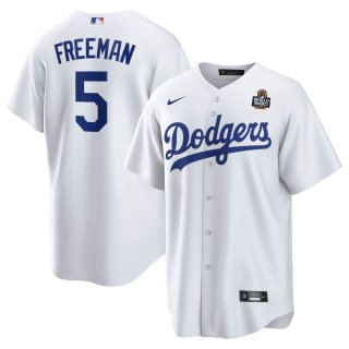 Men's Los Angeles Dodgers Freddie Freeman Nike White 2024 World Series Home Replica Player Jersey