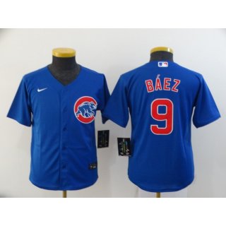 Youth Chicago Cubs Blue #9 Javier Baez Cool Base Stitched MLB Jersey