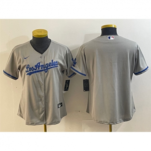 Youth Los Angeles Dodgers Blank Grey Stitched Jersey