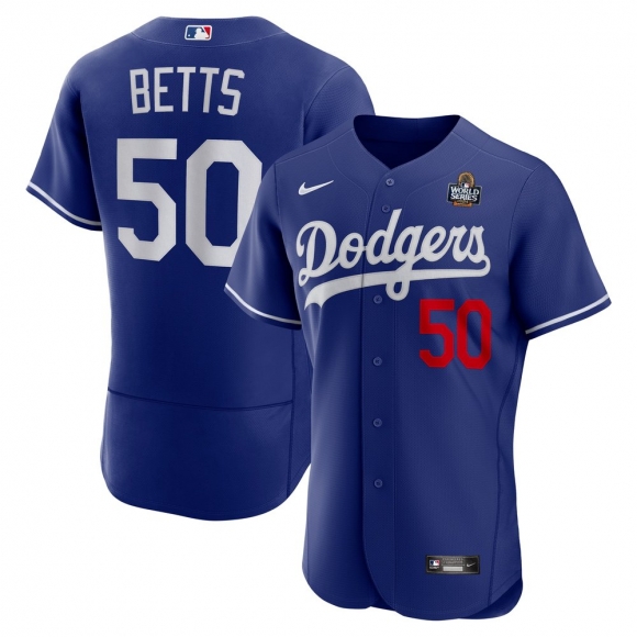 Men's Los Angeles Dodgers Mookie Betts Nike Royal 2024 World Series Alternate Authentic Player Jersey