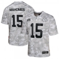 Youth Kansas City Chiefs Patrick Mahomes Nike Arctic Camo 2024 Salute to Service Game Jersey