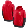 Men's Kansas City Chiefs Red Sideline Impact Lockup Performance Full-Zip Hoodie