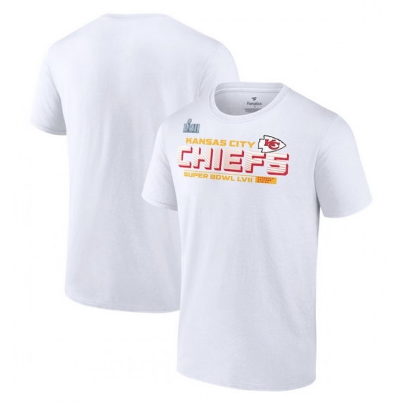 Men's Kansas City Chiefs White Super Bowl LVII Vivid Striations T-Shirt