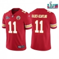 Men's Kansas City Chiefs #11 Marquez Valdes-Scantling Red Super Bowl LVII Patch Vapor Untouchable Limited Stitched Jersey