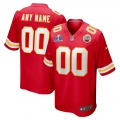 Men's Kansas City Chiefs Nike Red Super Bowl LVIII Patch Custom Game Jersey