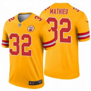 Men's Kansas City Chiefs #32 Tyrann Mathieu Gold Inverted Legend Stitched Jersey