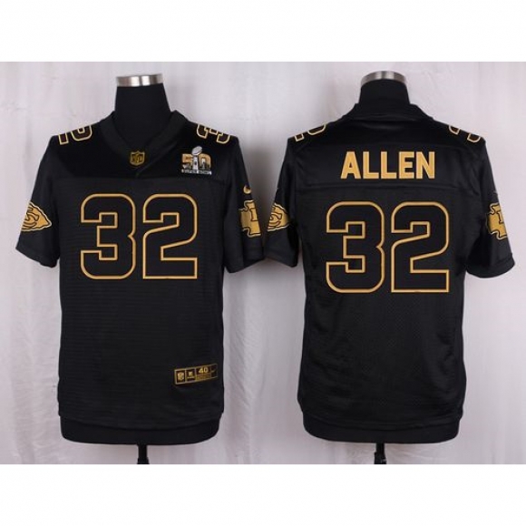 Nike Chiefs #32 Marcus Allen Black Men's Stitched NFL Elite Pro Line Gold Collection Jersey