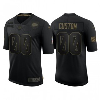 Men's Kansas City Chiefs Customized 2020 Black Salute To Service Limited Stitched Jersey