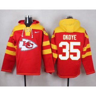 Nike Chiefs #35 Christian Okoye Red Player Pullover NFL Hoodie