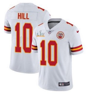 Men's Kansas City Chiefs #10 Tyreek Hill White 2021 Super Bowl LV Stitched NFL Jersey