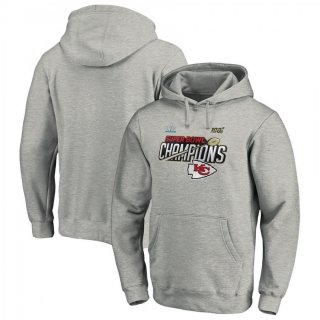 Men's Kansas City Chiefs Heather Gray Super Bowl LIV Champions Trophy Collection Locker Room Pullover Hoodie