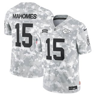 Men's Kansas City Chiefs Patrick Mahomes Nike Arctic Camo 2024 Salute to Service Limited Jersey