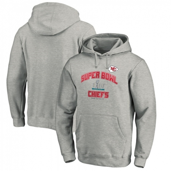 Men's Kansas City Chiefs Heather Gray Super Bowl LIV Bound Heart & Soul Pullover Hoodie