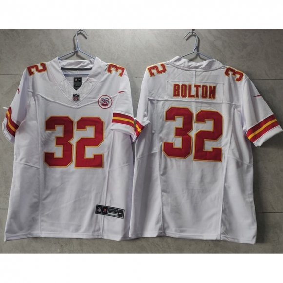 Men's Kansas City Chiefs #32 Nick Bolton White 2023 F.U.S.E. Vapor Untouchable Limited Stitched Jersey