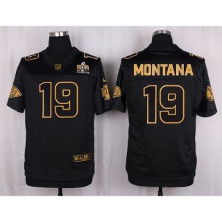 Nike Chiefs #19 Joe Montana Black Men's Stitched NFL Elite Pro Line Gold Collection Jersey