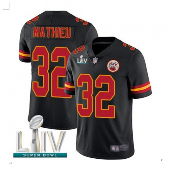 Men's Kansas City Chiefs #32 Tyrann Mathieu Black Super Bowl LIV Vapor Untouchable Limited Stitched NFL Jersey