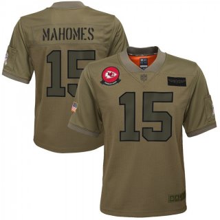 Youth Kansas City Chiefs #15 Patrick Mahomes Camo Salute To Service Stitched NFL Jersey