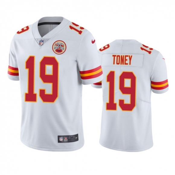 Men's Kansas City Chiefs #19 Kadarius Toney White Vapor Untouchable Limited Stitched Football Jersey