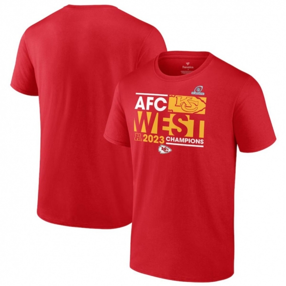 Men's Kansas City Chiefs Red 2023 AFC West Division Champions Big & Tall T-Shirt