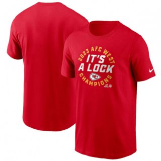 Men's Kansas City Chiefs Red 2023 AFC West Division Champions Locker Room Trophy Collection T-Shirt