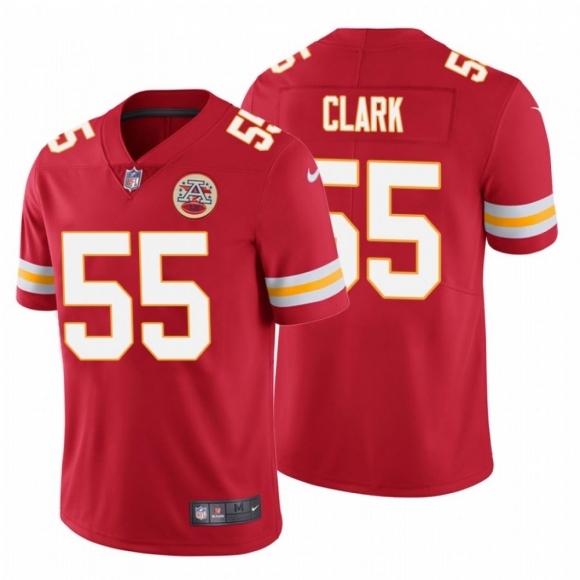 Men's Kansas City Chiefs #55 Frank Clark Red Vapor Untouchable Limited Stitched NFL Jersey