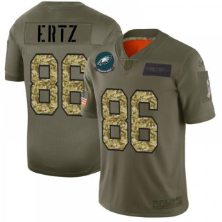 Men's Philadelphia Eagles #86 Zach Ertz 2019 Olive/Camo Salute To Service Limited Stitched NFL Jersey