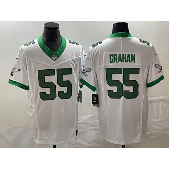 Men's Philadelphia Eagles #55 Brandon Graham White 2023 F.U.S.E. Vapor Untouchable Stitched Football Jersey