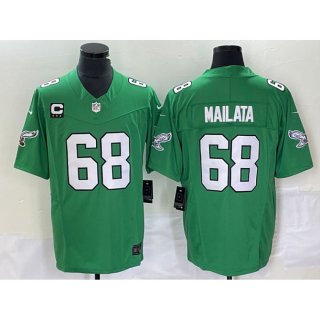 Men's Philadelphia Eagles #68 Jordan Mailata Green 2023 F.U.S.E. With 3-starC Patch Vapor Untouchable Stitched Football Jersey