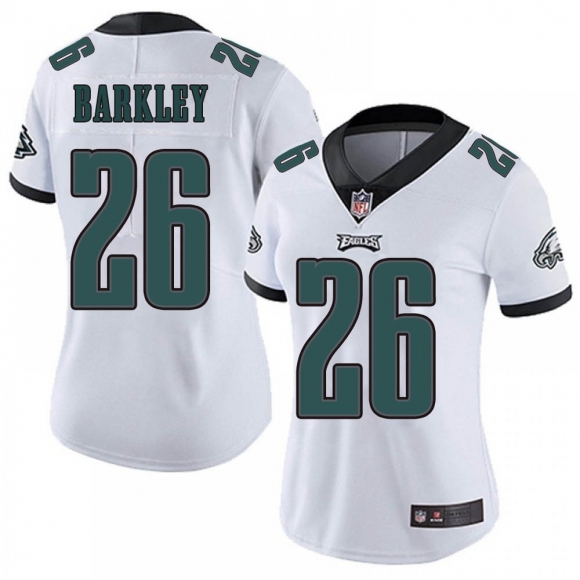 Women's Philadelphia Eagles #26 Saquon Barkley White Vapor Untouchable Limited Stitched Football Jersey