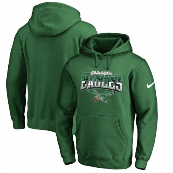 Men's Philadelphia Eagles Green Sideline Pullover Hoodie