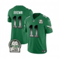 Men's Philadelphia Eagles #11 A. J. Brown Green 2023 F.U.S.E. Throwback Vapor Untouchable Limited Stitched Football Jersey