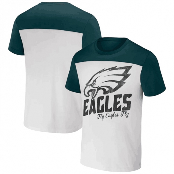 Men's Philadelphia Eagles Cream/Green x Darius Rucker Collection Colorblocked T-Shirt