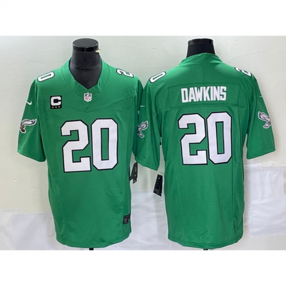 Men's Philadelphia Eagles #20 Brian Dawkins Green 2023 F.U.S.E. With 3-star C Patch Vapor Untouchable Stitched Football Jersey