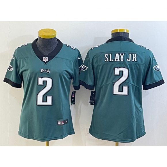 Women's Philadelphia Eagles #2 Darius Slay Jr. Green Vapor Untouchable Limited Stitched Football Jersey(Run Small)