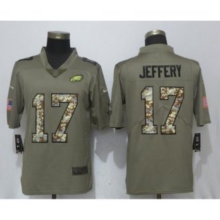 Men's Philadelphia Eagles #17 Alshon Jeffery Olive Camo Salute To Service Limited Stitched NFL Jersey