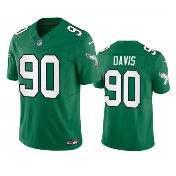 Men's Philadelphia Eagles #90 Jordan Davis Green 2023 F.U.S.E. Vapor Untouchable Stitched Football Jersey