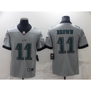 Men's Philadelphia Eagles #11 A. J. Brown Grey Vapor Untouchable Limited Stitched Jersey