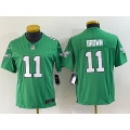 Women's Philadelphia Eagles #11 A. J. Brown Green 2023 F.U.S.E. Stitched Football Jersey(Run Small)