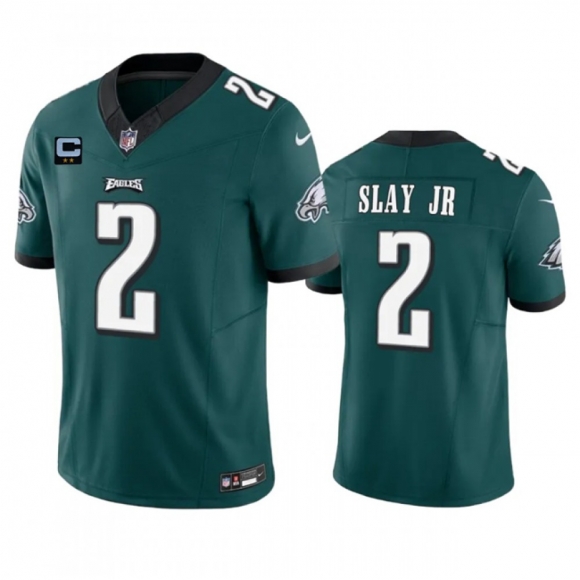 Men's Philadelphia Eagles #2 Darius Slay JR Green 2023 F.U.S.E. With 2-Star C Patch Vapor Untouchable Limited Stitched Football Jersey